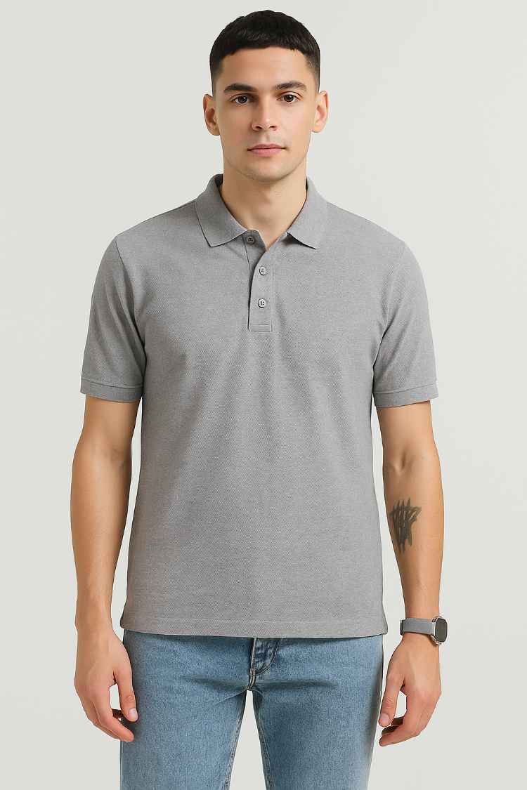Classic Grey Polo T-Shirt