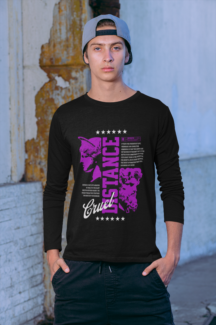 Black Graphic Long Sleeve Tee