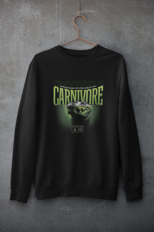 Unisex Black Crocodile Carnivore Sweatshirt