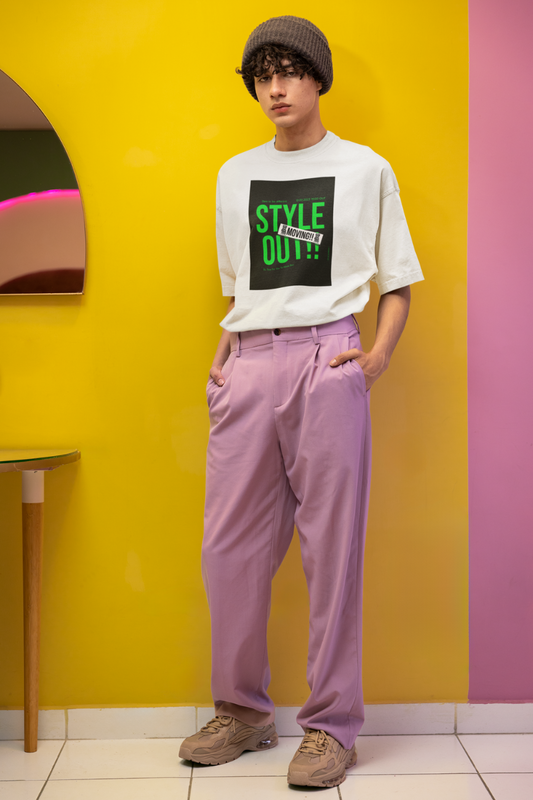 White Style Out Graphic Printed Oversized T-shirt