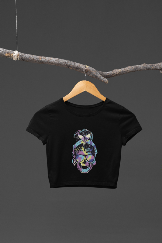 Neon Skull Crop Top