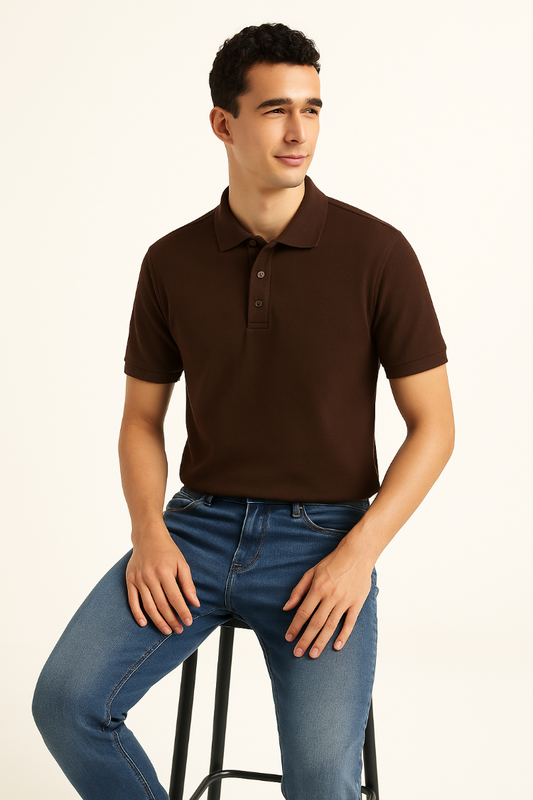 Men's Coffee Brown Polo T-Shirt