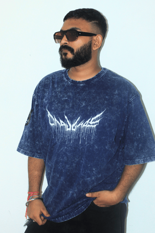 Skull Acid Washed Oversized Tee